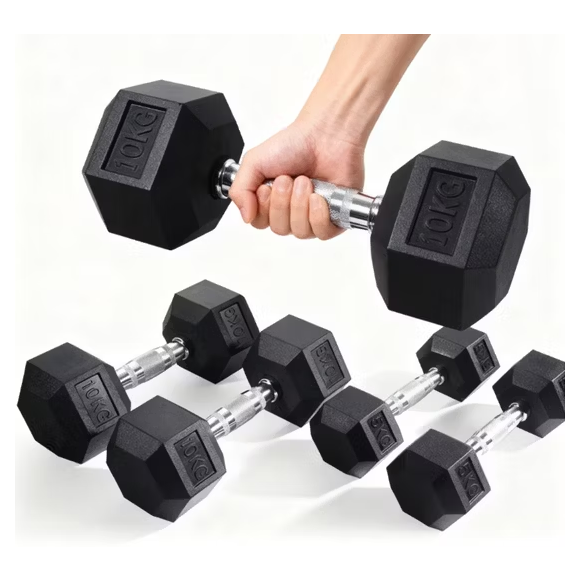 High-Quality Cast Iron with Non-Slip Grip Hex Dumbbell