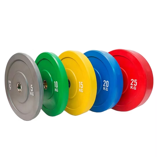 Adjustable 5kg - 25kg Free Weights Rubber Material for Fitness Training Barbell Plates